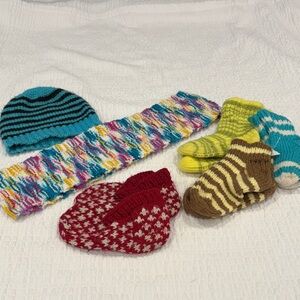 Colorful Knitted Kids Accessories Bundle